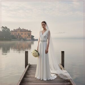 $5250 Temperley London Stella Crystal-Embellished Ivory Double-Silk Runway Gown